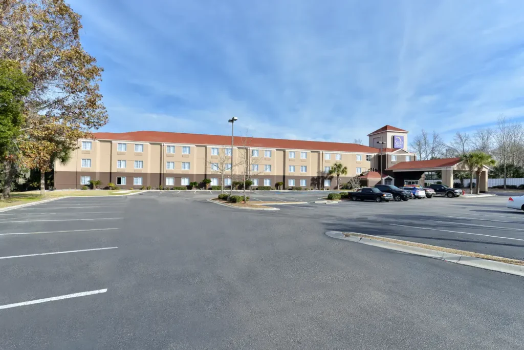 Wide exterior view of Sleep Inn, Hotels in Beaufort SC